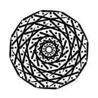 circular mandala floral silhouette style icon vector