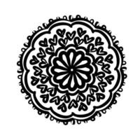 circular mandala floral silhouette style icon vector