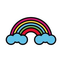 cute rainbow pop art flat style vector