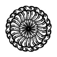 circular mandala floral silhouette style icon vector