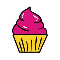 cup cake sweet pop art flat style vector