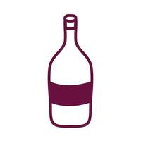 icono de línea de estilo de bebida de botella de vino vector