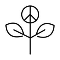 plant leaves peace human rights day line icon design vector