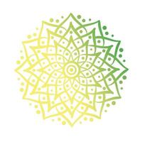 green circular mandala floral silhouette style icon vector