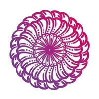 pink circular mandala floral silhouette style icon vector