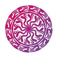 pink circular mandala floral silhouette style icon vector