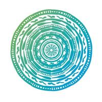 blue circular mandala floral silhouette style icon vector