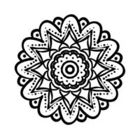 circular mandala floral silhouette style icon vector