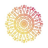 pink and orange circular mandala floral silhouette style icon vector