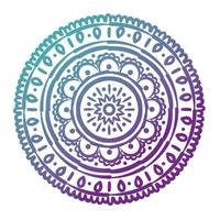 icono de estilo de silueta floral de mandala circular púrpura vector