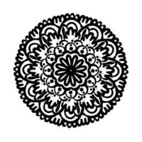 circular mandala floral silhouette style icon vector