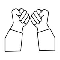 hands fists protests line style icon vector