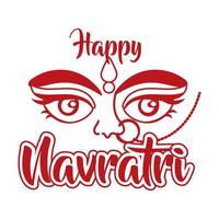 happy navratri celebration with goddess AMBA line style vector