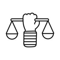hand lifting balance equality line style icon vector
