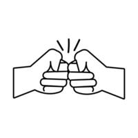 hands fists protests line style icon vector