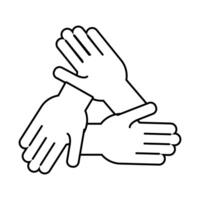 hands teamwork line style icon vector