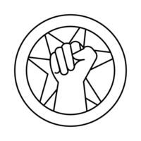 hand fist protest with splash line style icon vector