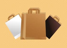 mockup bags paper colors packagings gradient style vector