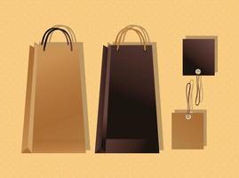 mockup paper bags colors packagings gradient vector