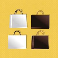 mockup paper bags colors packagings style gradient vector