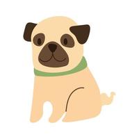 cute dog pet hand draw style icon vector