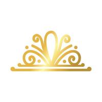 elegante marco victoriano decoración icono de estilo degradado dorado vector