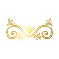 elegant border frame with leafs decoration golden gradient style icon vector