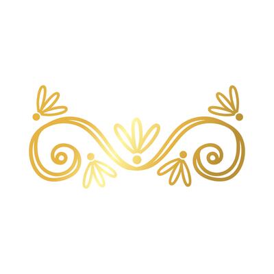 elegant border frame with leafs decoration golden gradient style icon