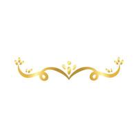 elegant border frame with leafs decoration golden gradient style icon vector
