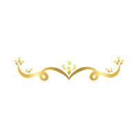 elegant border frame with leafs decoration golden gradient style icon vector