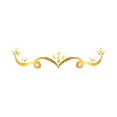 elegant border frame with leafs decoration golden gradient style icon