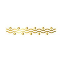 elegant border frame with waves decoration golden gradient style icon vector