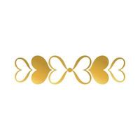 corazones alineados decoración de marco dorado estilo degradado icono vector