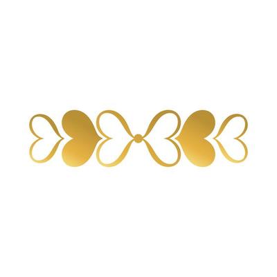 hearts alined frame decoration golden gradient style icon