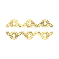 elegant border frame with circles decoration golden gradient style icon vector