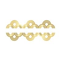 elegant border frame with circles decoration golden gradient style icon vector