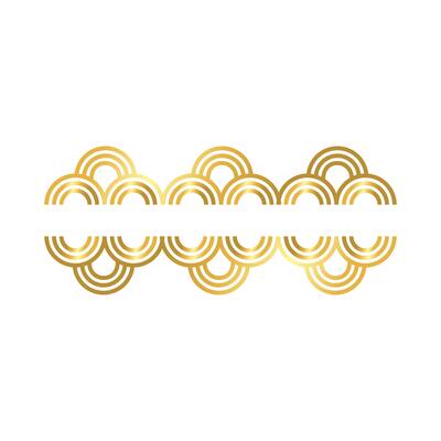 elegant border frame with circles decoration golden gradient style icon