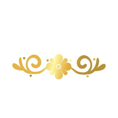 elegant border frame with flowers and leafs decoration golden gradient style icon