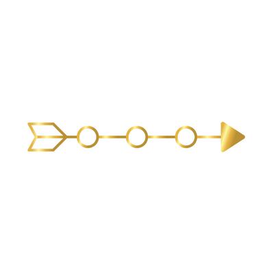 elegant arrow frame decoration golden gradient style icon