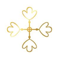 elegante marco de borde con decoración de flores icono de estilo degradado dorado vector