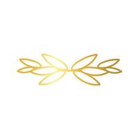 elegant border frame with leafs decoration golden gradient style icon vector