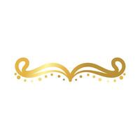 elegant border frame with leafs decoration golden gradient style icon vector