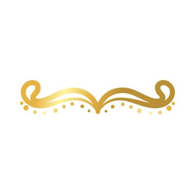 elegant border frame with leafs decoration golden gradient style icon