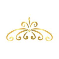 elegant victorian frame decoration golden gradient style icon vector