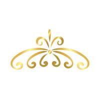 elegante marco victoriano decoración icono de estilo degradado dorado vector