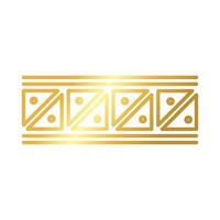 frame with geometric figures decoration golden gradient style icon vector