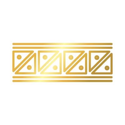 frame with geometric figures decoration golden gradient style icon