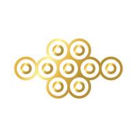 elegant border frame with circles decoration golden gradient style icon vector