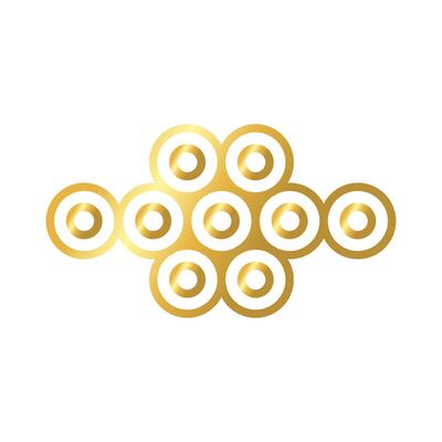 elegant border frame with circles decoration golden gradient style icon