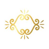 elegante marco victoriano decoración icono de estilo degradado dorado vector